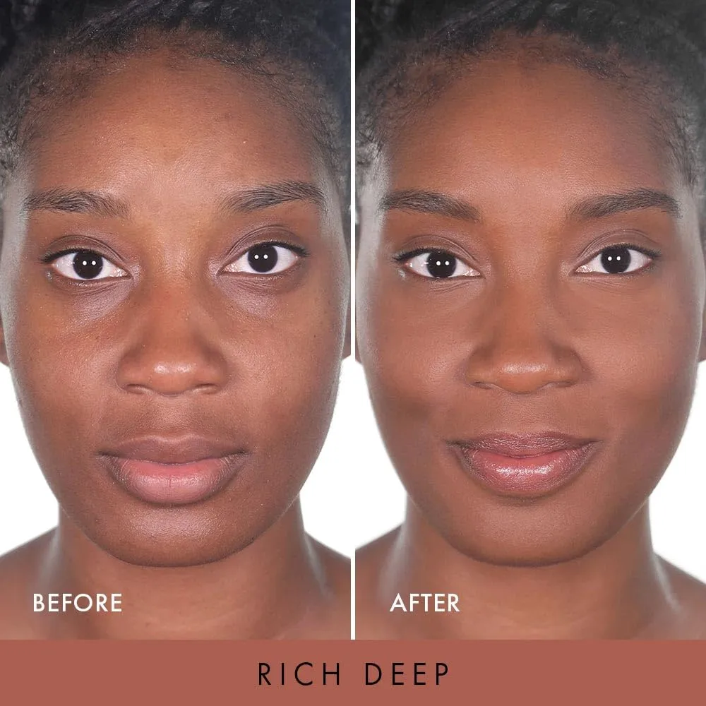 Wander Beauty Wanderlust Powder Foundation - Rich Deep - Blurs & Evens Skin Tone - Perfects & Hydrates With Hyaluronic Acid, Aloe, Honeysuckle, & Vitamin E - Lightweight, Buildable Coverage - 0.31 oz