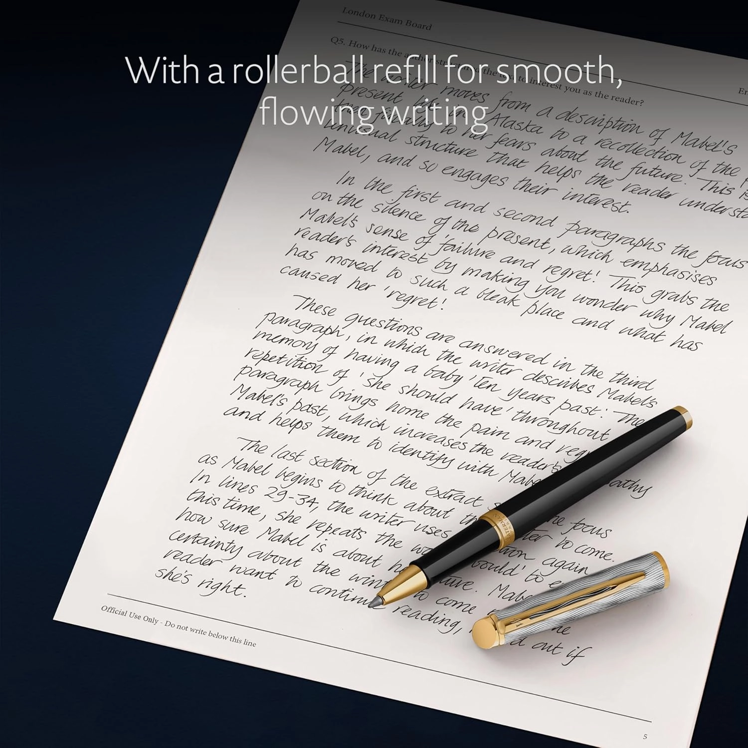 Waterman Hémisphère Rollerball Pen, Reflections of Paris, Metal & Black Lacquer with Gold Trim & Chiseled Cap, Fine Tip, Black Ink, Gift Box