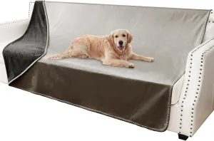 Waterproof Dog Blankets, Washable Pee Proof Pet Blanket for Couch, Soft Reversible Puppy Throw Furniture Protector Cover for Bed Sofa-52"x82",Light Brown Dark Brown