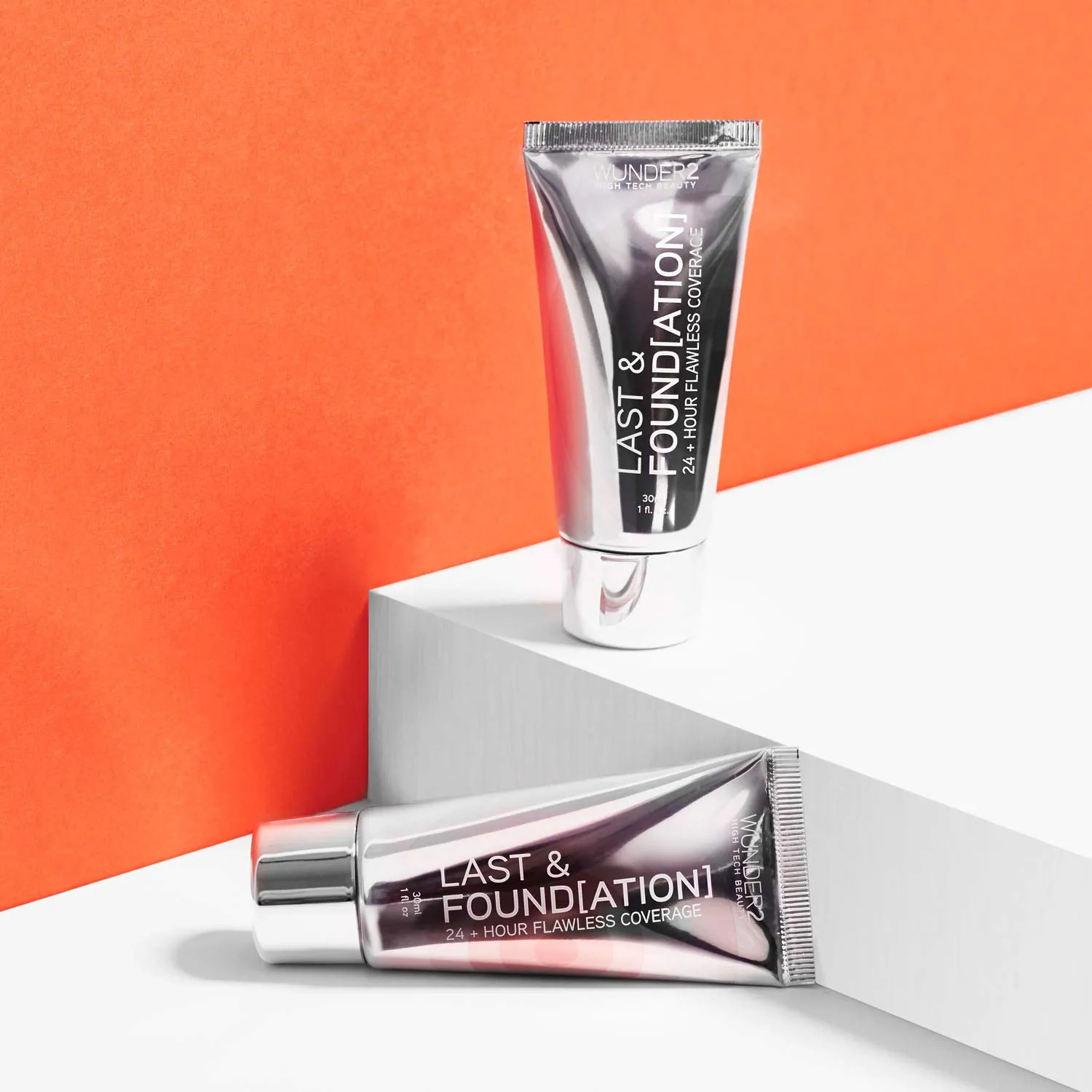 Wunder2 Last Foundation Makeup 24  Hour Liquid Full Coverage Waterproof with Hyaluronic Acid, Nude Color