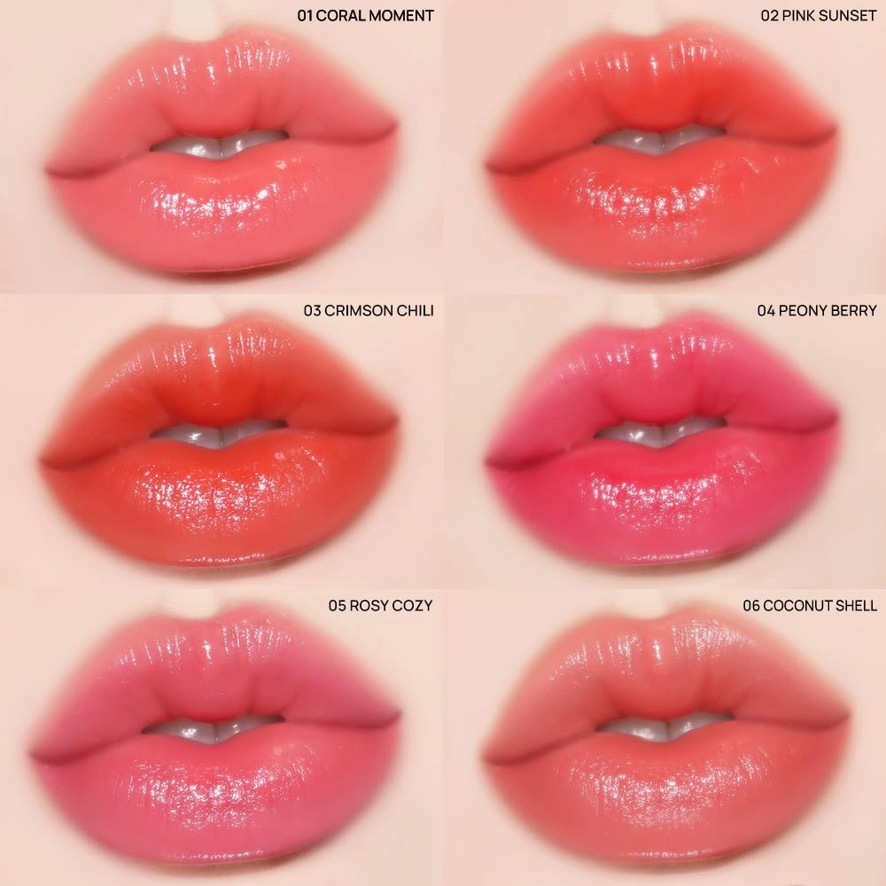 YNM Candy Gloss Balm (04 PEONY BERRY, 3g) ( 9 colors) K-beauty, Tinted, Color Lipstick Balm, Glossy, Moisture, korean, Jello lips, Non-Sticky and Long-lasting