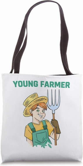 Young Farmer farm yard tractor harvest agricultural agrarian Tote Bag