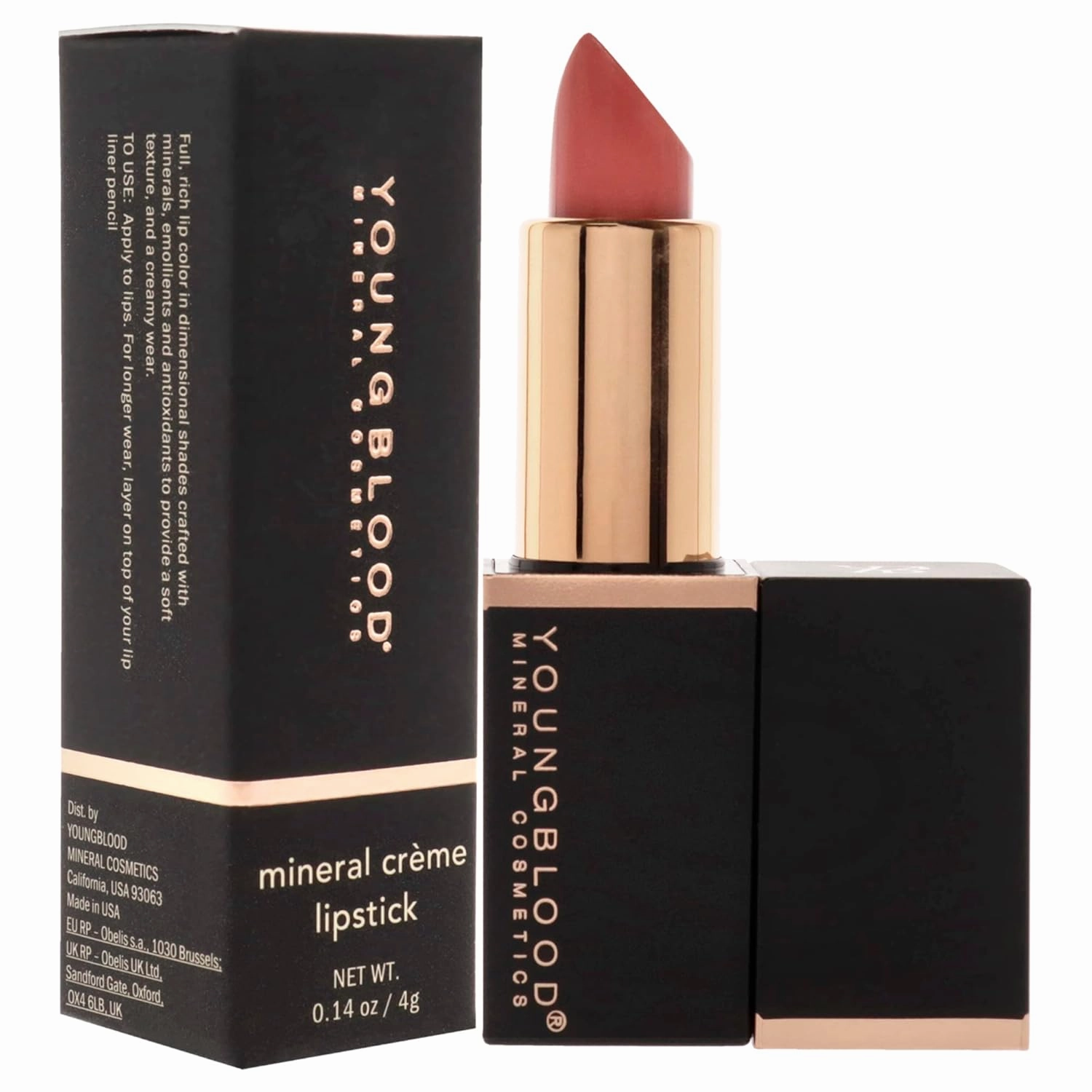 Youngblood Mineral Creme Lipstick - Coral Beach for Women - 0.14 oz Lipstick (Pack of 2)