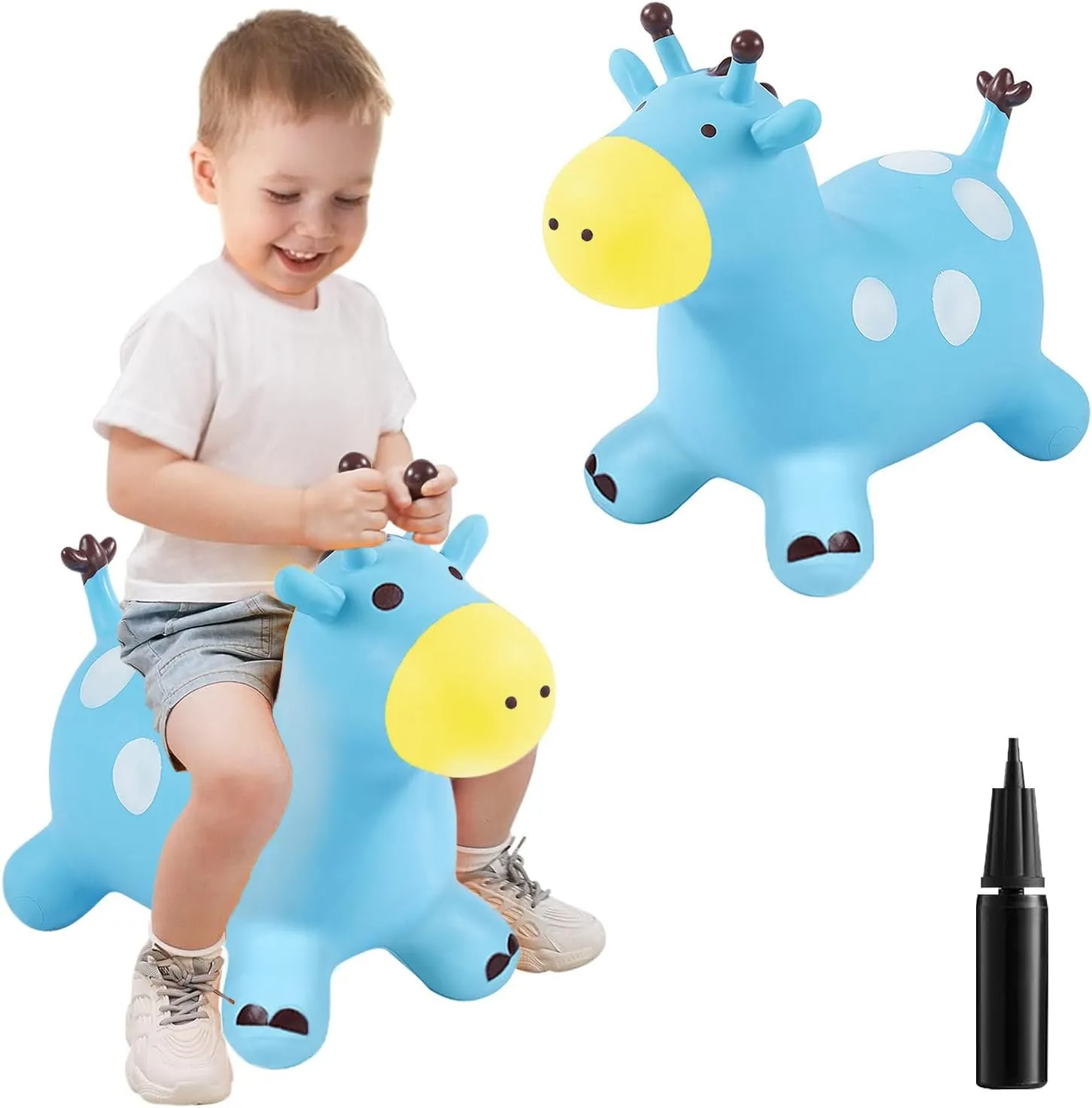ZHUYNXIR Inflatable Bouncy Hopper Toy,Kid Jumping Horse Toy, Kid Favorite Jumping Toy.Perfect for Birthday, Bouncy Horse Brown.